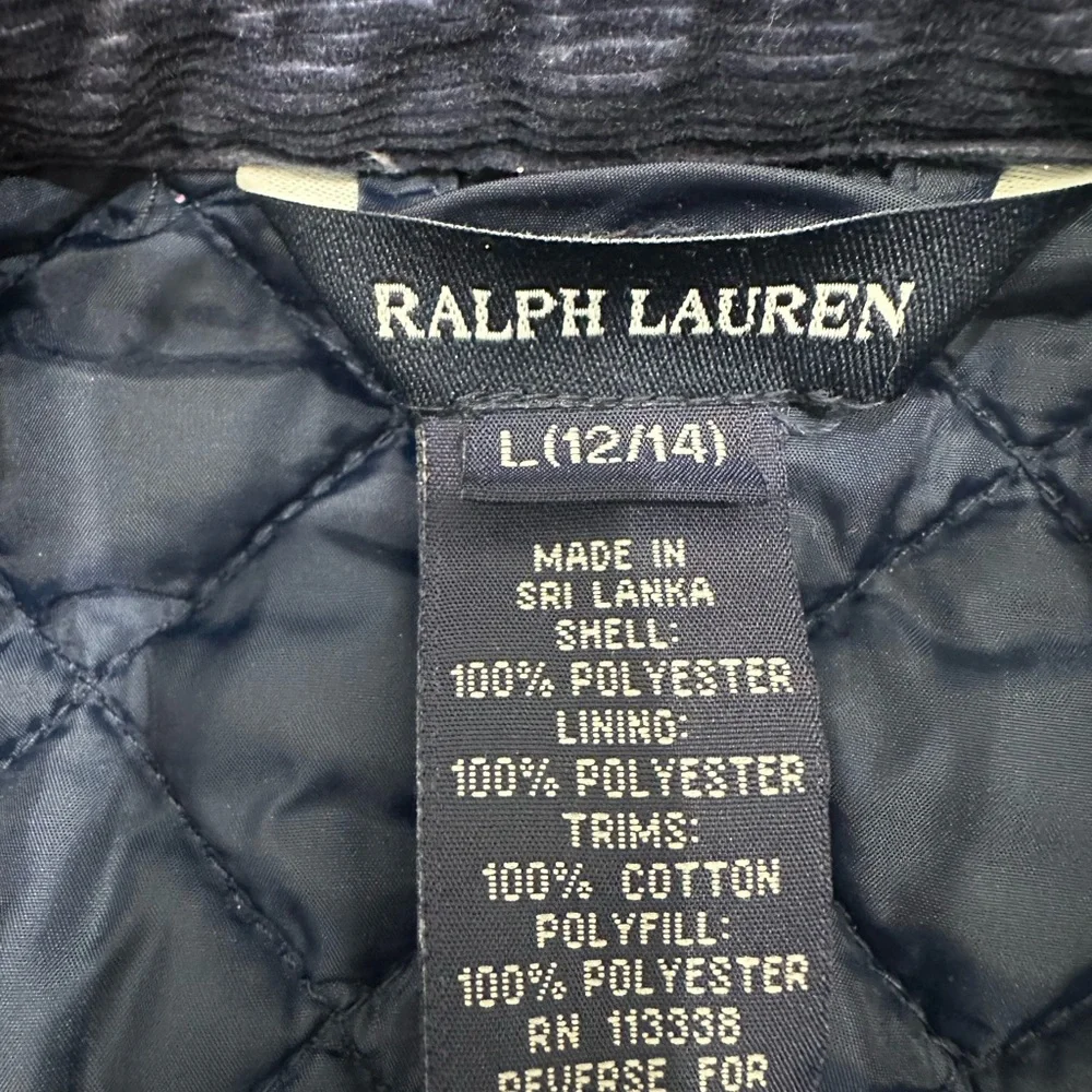 Ralph Lauren Boy Guilted Jacket Snaps‎ Blue Size L 12/14
